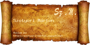 Szotyori Márton névjegykártya