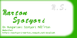 marton szotyori business card